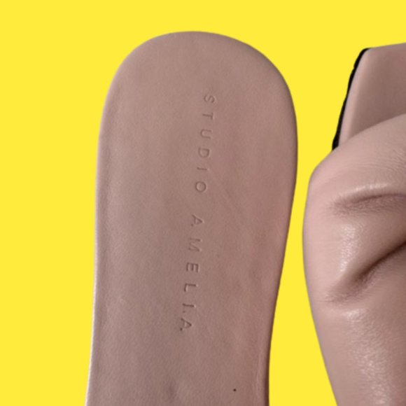 STUDIO AMELIALadies Rose Twist Front Flat Leather Sandals Size: 9 - Picture 8 of 8